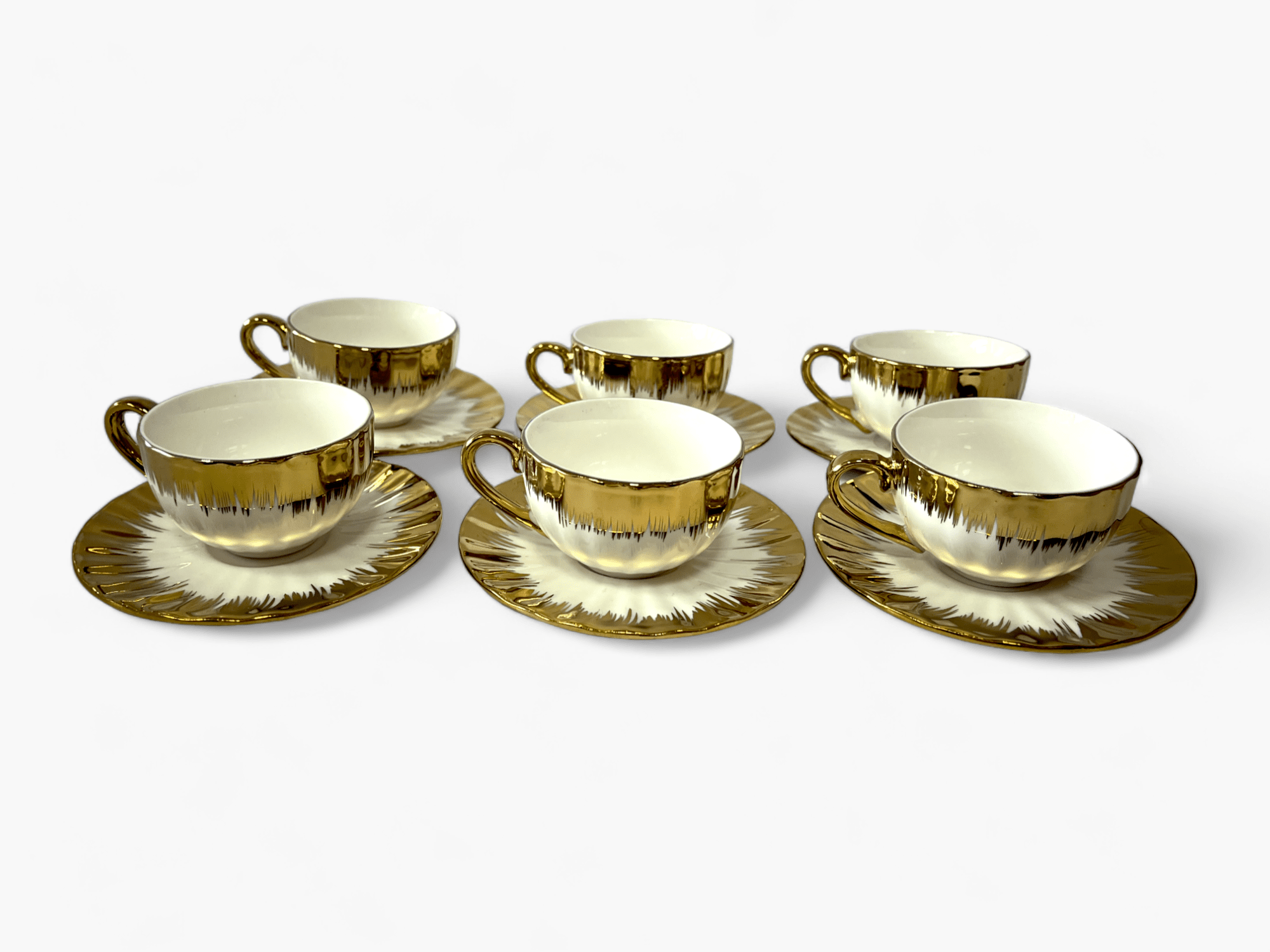 Picture of Set of 6 Adona Porcelain Coffee Cups with Saucers, 150ml