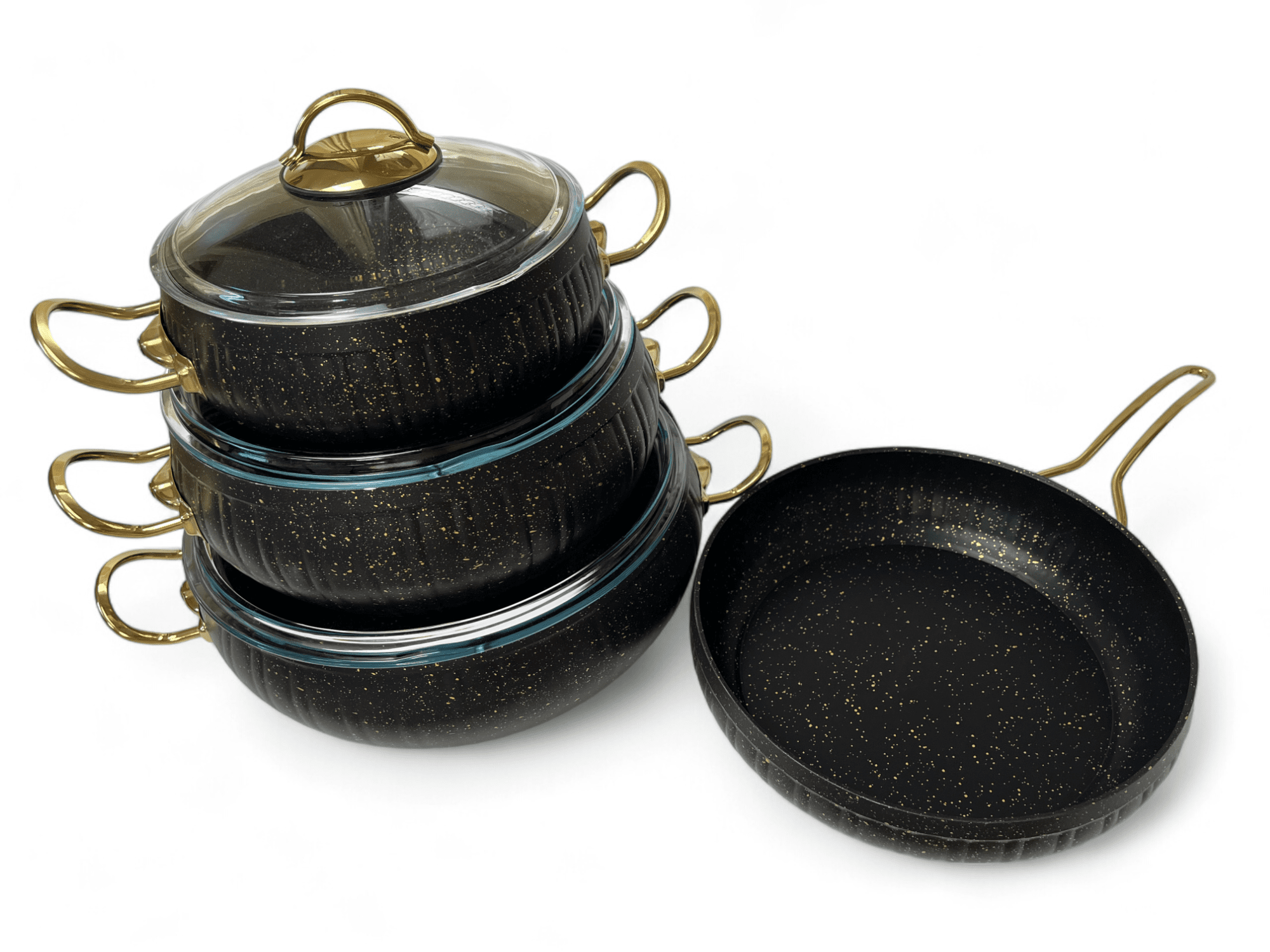 Picture of Kismet Ultra Aluminum Cookware Set, black and gold combination