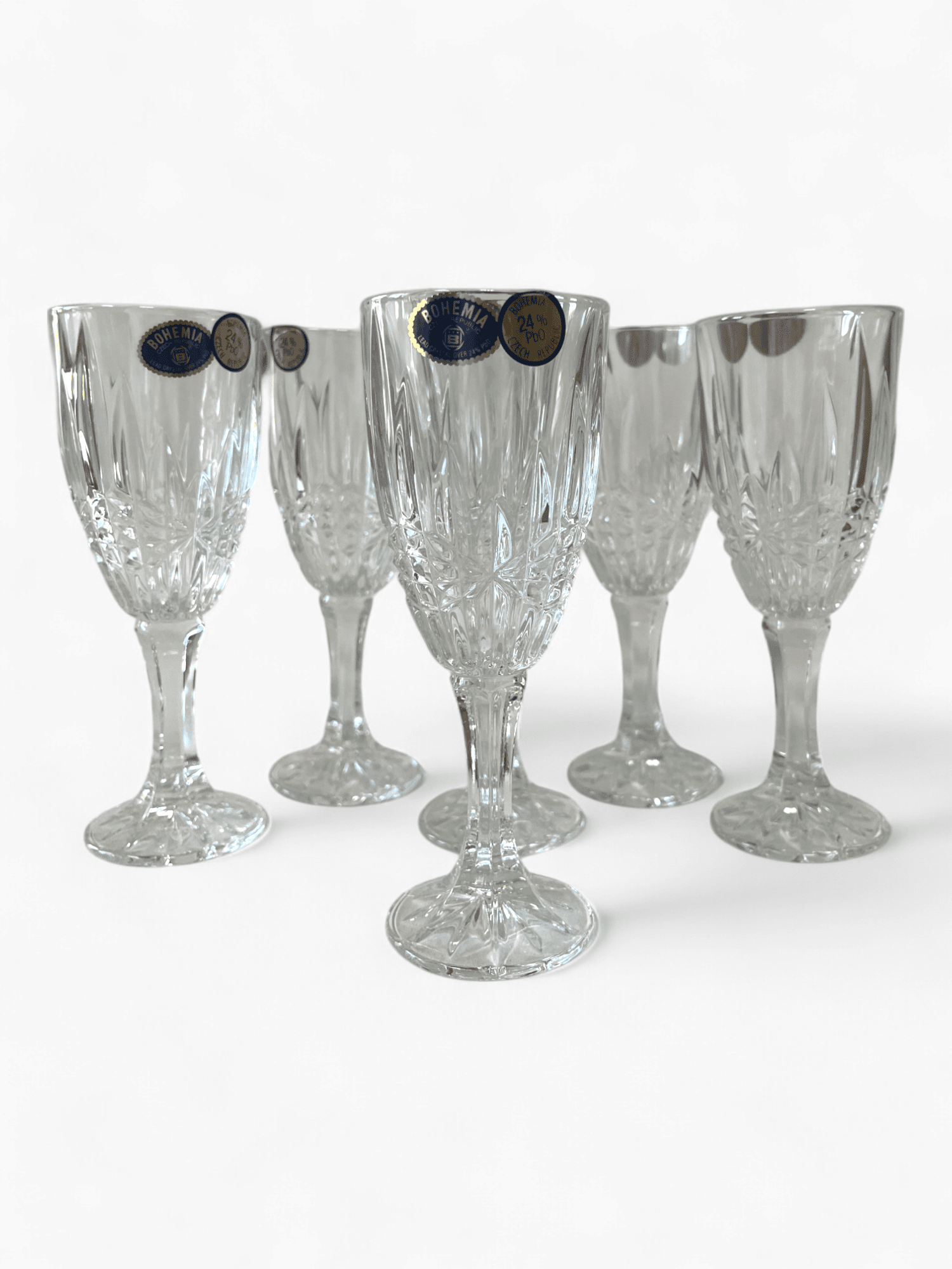 Picture of Set of 6 Bohemia crystal stemmed glasses 50 ml for liqueur